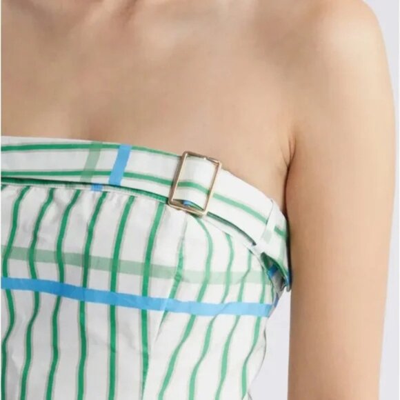 Du Paradis Marseille Stripe Strapless Fit & Flare Sundress Midi NWOT Size Small - Picture 3 of 9